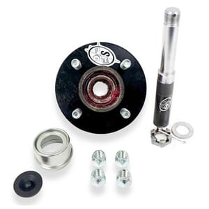 Round R104BT8X BT8 Spindle & Pre-Greased 4-4" Bolt Circle Trailer Hub - PGBT8BT121E