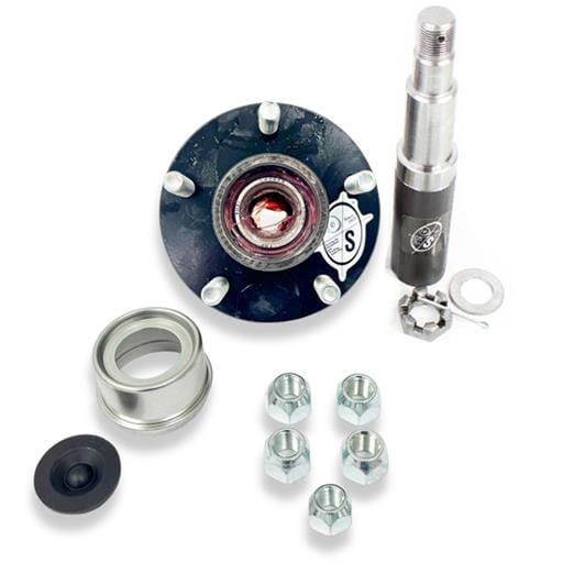 Round R30484X 84 Spindle & Pre-Greased 5-4.5" Bolt Circle Trailer Hub - PGR384545LB1E-TRP