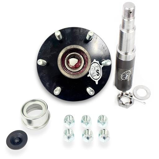 Round R30484X 84 Spindle & Pre-Greased 6-5.5" Bolt Circle Trailer Hub - PGR384655LB1E-TRP