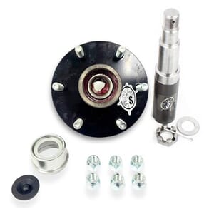 Round R30484X 84 Spindle & Pre-Greased 6-5.5" Bolt Circle Trailer Hub - PGR384655LB1E-TRP