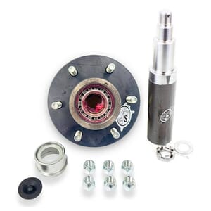 Round R50642X 42 Spindle & Pre-Greased 6-5.5" Bolt Circle Trailer Hub - PGR54213HLB1E-TRP