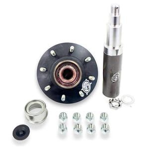 Round R50642X 42 Spindle & Pre-Greased 8-6.5" Bolt Circle 9/16" Trailer Hub - PGR54242865LB1E-916-TRP