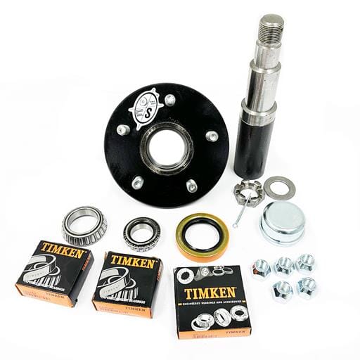 Round R30484X 84 Spindle & 5-4.5" Bolt Circle Trailer Hub with Timken® Bearings - R384545LB1E-TK