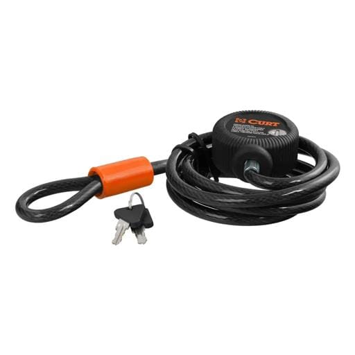 Curt Multi-Use Cable Lock (6 Feet x 3/8 Inch Cable, Vinyl-Coated Braided Steel) - 23670