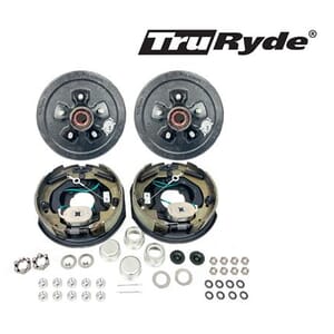 5-5.5" Bolt Circle 3,500 lbs. TruRyde® Pre-Greased Trailer Axle Self-Adjusting Electric Brake Kit - PGBK555ELEAUTO-TRP