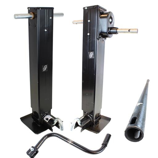 24,000 lbs. TruRyde® Heavy Duty 2-Speed Trailer Jack Combo with Handle and Cross Shaft - LG12000