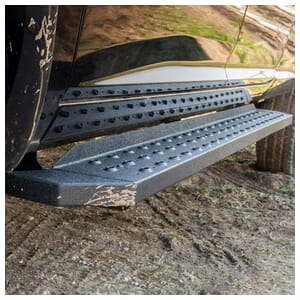 Aries RidgeStep 6-1/2" x 85" Black Steel Running Boards, Select Toyota Tundra Crew Cab - 2055555