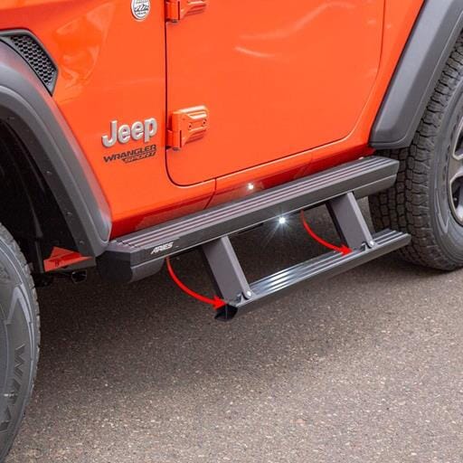 Aries ActionTrac 48.75" Powered Running Boards, Select Jeep Wrangler JL 2-Door - 3034471