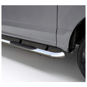 Aries 3" Round Polished Stainless Side Bars, Select Silverado, Sierra 1500, 2500, 3500 - 204048-2
