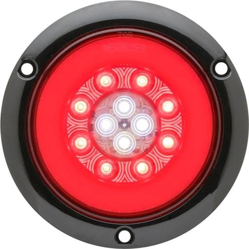 Optronics FUSION™ 4” Round Sealed Stop/Turn/Tail/Back-Up Light, Flange Mount - STL201RFMB
