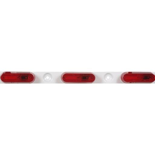Optronics Red Identification Light Bar with White Steel Base - MC77RB