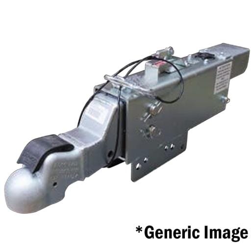 Demco Drop 12,500 lbs. 2-5/16" EZ Latch Coupler, Zinc Finish, Manual Lockout, Inline solenoid & Custom Solenoid Cover Disc Brake Actuator - 8415311