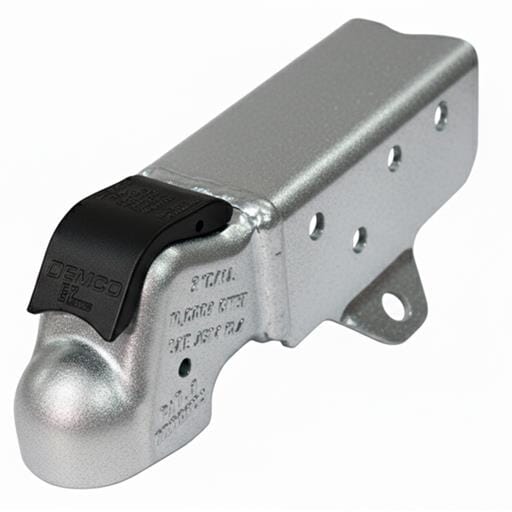 Demco Silver 2" EZ-Latch Tube Mount 10, 000 lbs. Coupler with Chain Anchor - 17429-52