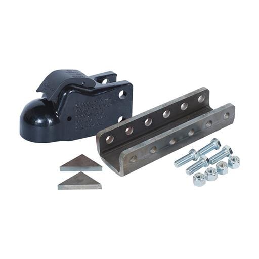 Demco Black 2-5/16" EZ-Latch 21,000 lbs. Cast Coupler with 12" Channel & Hardware - 6125-81