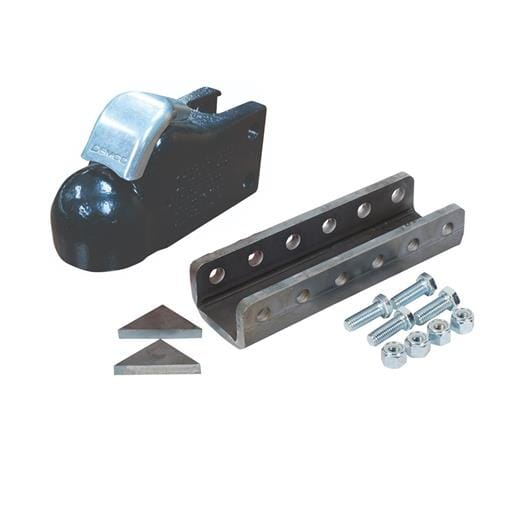 Demco Black 2-5/16" Metal EZ-Latch 21,000 lbs. Cast Coupler with 12" Channel & Hardware - 6315-81