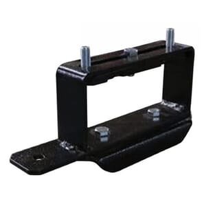 Black finish, Stake Pocket Spare Tire Holder with 4" Offset - Fits 2x4 standard stake pocket up to 3” deep. Accepts bolt patterns from 2.5”- 6.5”