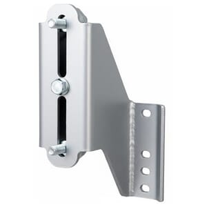 Silver powder coated finish, Universal Jack Mount Spare Tire Holder - will mount opposite of bolt on swivel jacks. Accepts bolt patterns from 2.5”- 6.5”