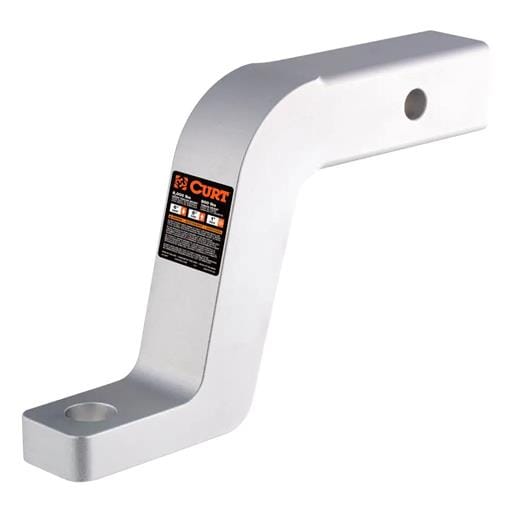 Curt Aluminum Ball Mount (2" Shank, 8,000 lbs, 6" Drop, 8-1/2" Long) - 45382