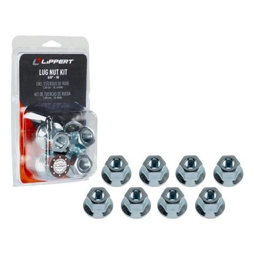 Lippert® Trailer Axle Hex Flange Lug Nut, 5/8"-18 Thread Size, 8 Pack - 2024039634