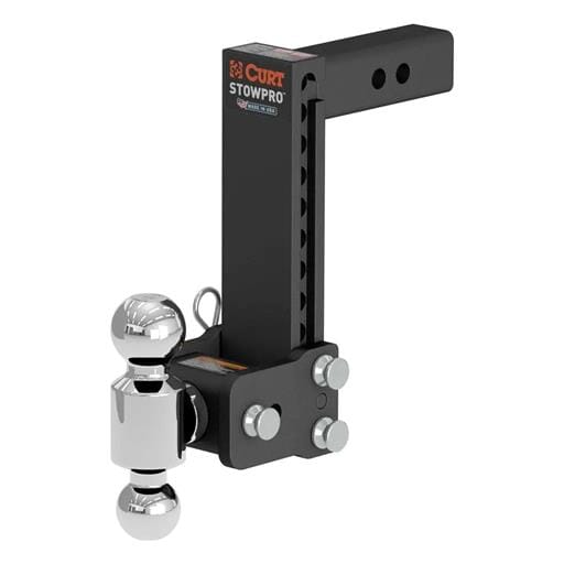 Curt StowPro Adjustable USA-Made Ball Mount, 9" Drop, 2" Shank, Dual Ball - 45963