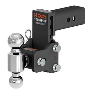 Curt StowPro Adjustable USA-Made Ball Mount, 5" Drop, 2-1/2" Shank, Dual Ball - 45971