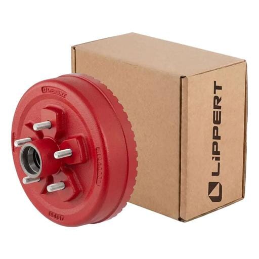 Lippert® ABS 10" Red Brake Hub with Races & Wheel Studs, 3,500-lb. Axles - 2025077653
