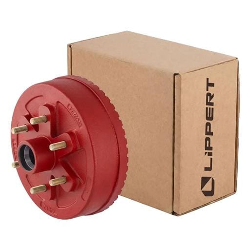 Lippert® ABS 10" Red Brake Hub with Races & Wheel Studs, 4,400-lb. Axles - 2025077657