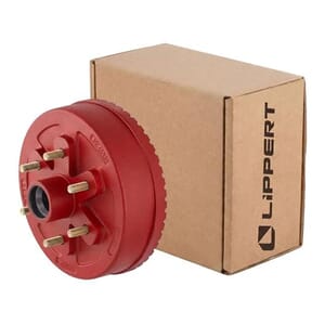 Lippert® ABS 10" Red Brake Hub with Races & Wheel Studs, 4,400-lb. Axles - 2025077657