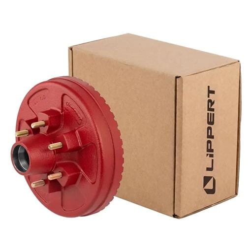 Lippert® ABS 12" Red Brake Hub with Races & Wheel Studs, 6,000-lb. Axles - 2025077663