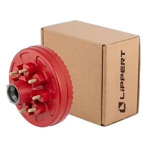 Lippert® ABS 12" Red Brake Hub with Races & Wheel Studs, 7,000-lb. Axles - 2025077667
