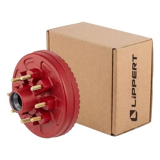 Lippert® ABS 12" Red Brake Hub with Races & Wheel Studs, 7,000-lb. Axles - 2025077671