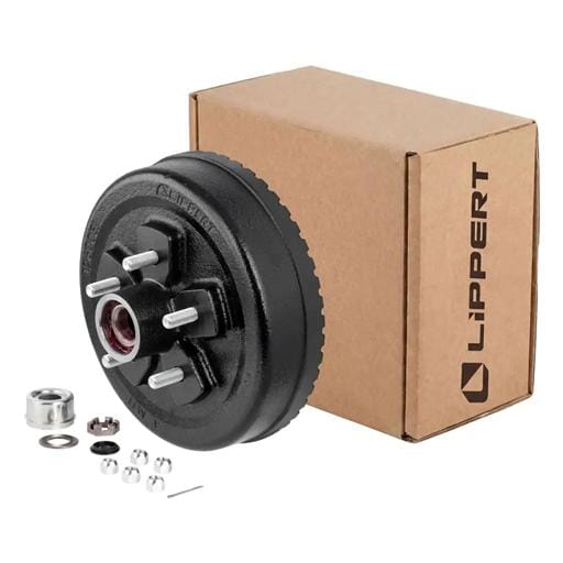 Lippert® ABS 10" Black Brake Hub Complete Kit with Installed Bearings, 3,500-lb. Axles - 2025077652