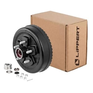 Lippert® ABS 10" Black Brake Hub Complete Kit with Installed Bearings, 3,500-lb. Axles - 2025077652