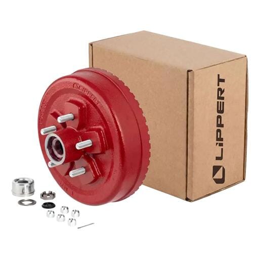 Lippert® ABS 10" Red Brake Hub Complete Kit with Installed Bearings, 3,500-lb. Axles - 2025077654