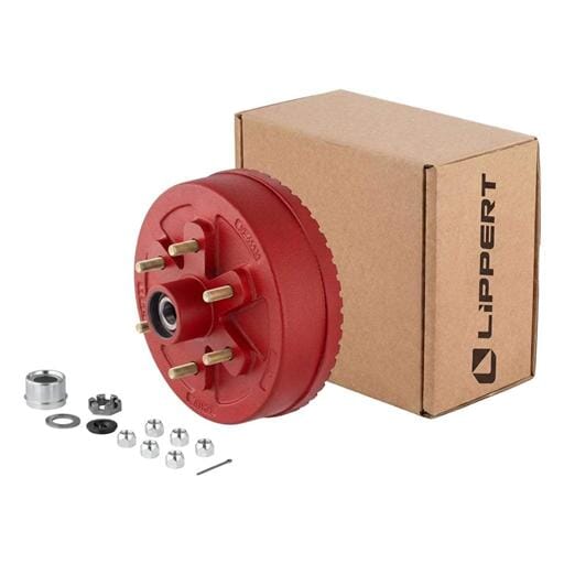 Lippert® ABS 10" Red Brake Hub Complete Kit with Installed Bearings, 4,400-lb. Axles - 2025077658