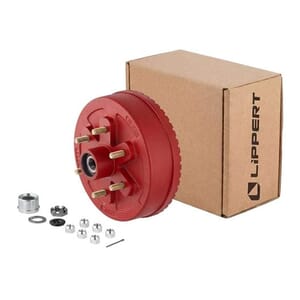 Lippert® ABS 10" Red Brake Hub Complete Kit with Installed Bearings, 4,400-lb. Axles - 2025077658