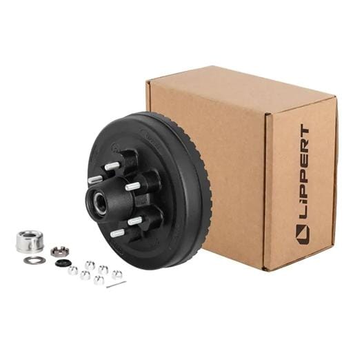 Lippert® ABS 12" Black Brake Hub Complete Kit with Installed Bearings, 6,000-lb. Axles - 2025077660