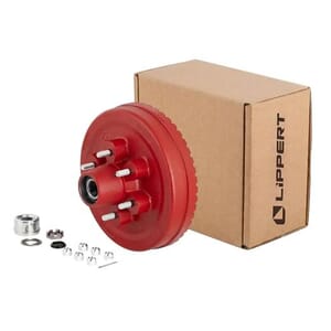 Lippert® ABS 12" Red Brake Hub Complete Kit with Installed Bearings, 6,000-lb. Axles - 2025077664