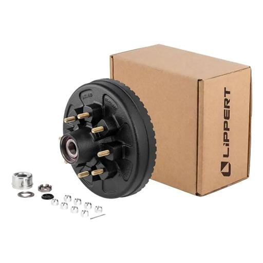 Lippert® ABS 12" Black Brake Hub Complete Kit with Installed Bearings, 7,000-lb. Axles - 2025077666