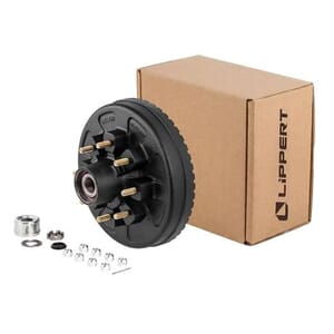 Lippert® ABS 12" Black Brake Hub Complete Kit with Installed Bearings, 7,000-lb. Axles - 2025077666
