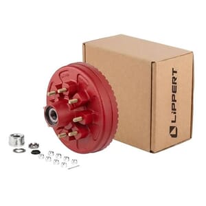 Lippert® ABS 12" Red Brake Hub Complete Kit with Installed Bearings, 7,000-lb. Axles - 2025077668