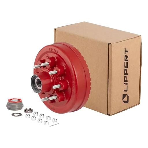 Lippert® ABS 12" Red Hybrid Threaded Brake Hub Complete Kit, 8,000-lb. Axles - 2025077677