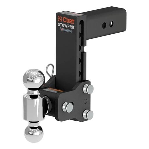 Curt StowPro Adjustable USA-Made Ball Mount, 7" Drop, 2-1/2" Shank, Dual Ball - 45972