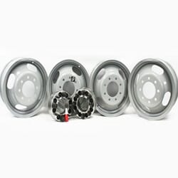 Dual Wheel Rear Conversion Kit for 2001-2010 Chevy/GMC Truck & Van with Rear Disc Brakes with Four Steel Sixteen Inch Dual Wheels - AA-1CDP