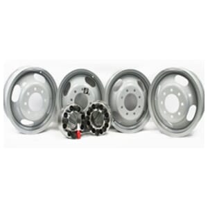 Dual Wheel Rear Conversion Kit for 2001-2010 Chevy/GMC Truck & Van with Rear Disc Brakes with Four Steel Sixteen Inch Dual Wheels - AA-1CDP