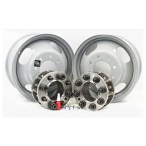 Front conversion kit for 2001-2007 classic body style Chevy/GMC truck & van rear disc brakes with two X45477C sixteen-inch steel wheels - AA-4CDP