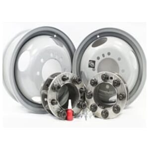 Front Dual Wheel Conversion Kit for 1967-1998 Ford F-Series 250/350 or 1972-1993 Dodge 2500/3500 Truck with Two Sixteen Inch Steel Dual Wheels - AA-4FP