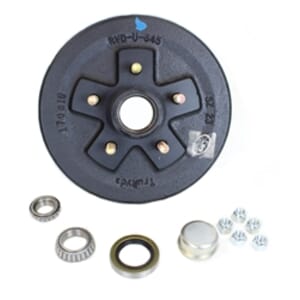 TruRyde® 5-4.5" Bolt Circle Trailer Hub/Drum with Parts for a 3,500 lbs. Trailer Axle - 545LB3E