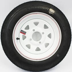 4.80X12 Four Lug White Spoke Wheel and LoadStar Tire - C141244WS