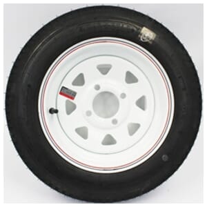 4.80X12 Four Lug White Spoke Wheel and LoadStar Tire - C141244WS